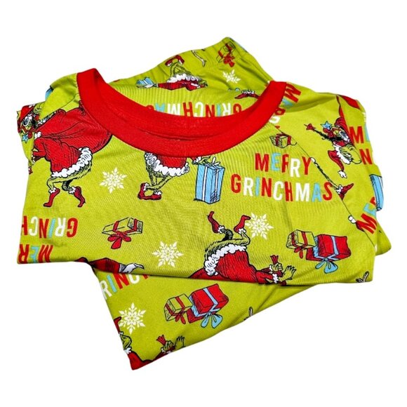 The Grinch Dr Seuss Mens Christmas Pajama Set Size 2X (50-52) Green Red Soft - Picture 4 of 8